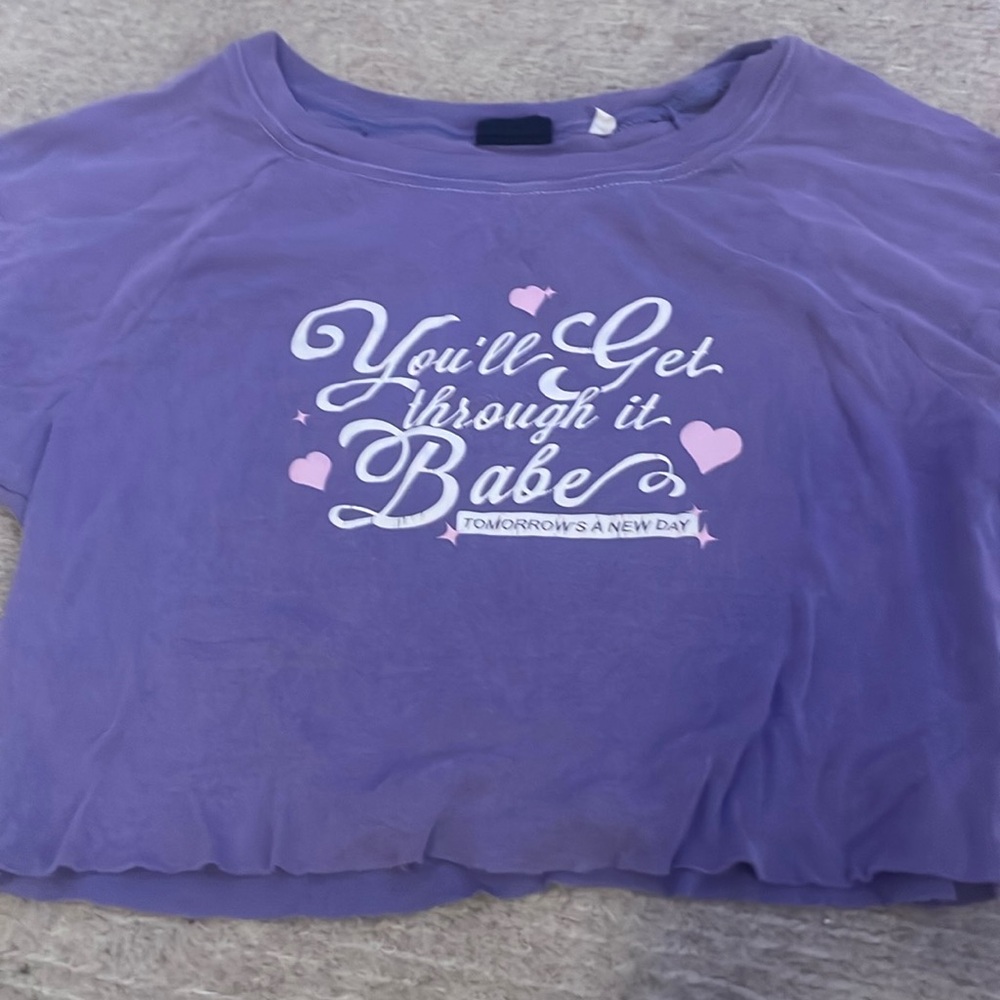 Pacsun purple and pink baby tee size S